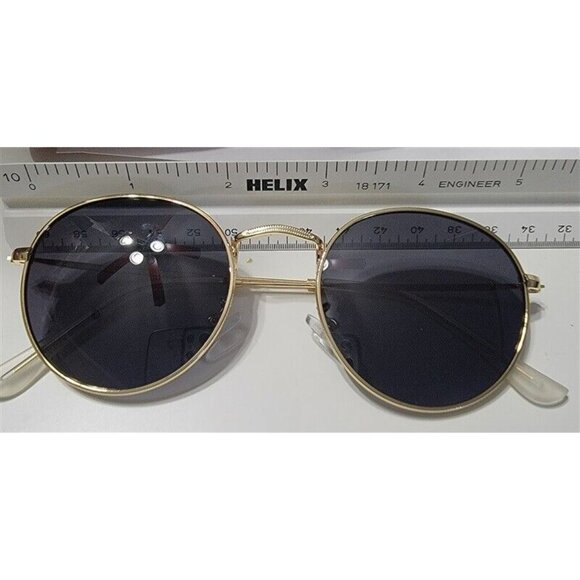 Sojos Round Circle John Lennon Polarized Sunglasses Gold Black Unisex 115241 - Picture 2 of 4